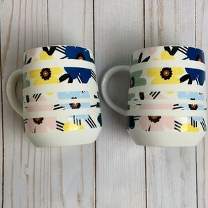 Starbucks Sakura Cherry Blossom Banded 12oz Mug Set of 2 Rare Floral Collectible